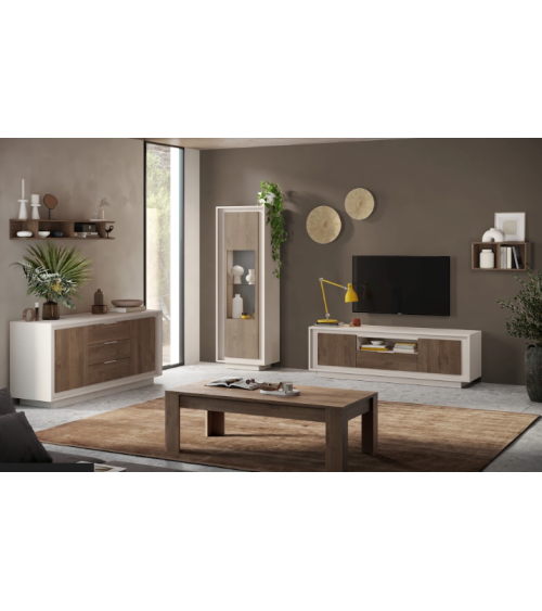 Ensemble meuble TV SKY 3 pièces – Finition Cashmere / Mercure